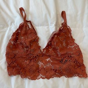 Victoria’s Secret bralette rustic coral color! Pretty new without tags! Small